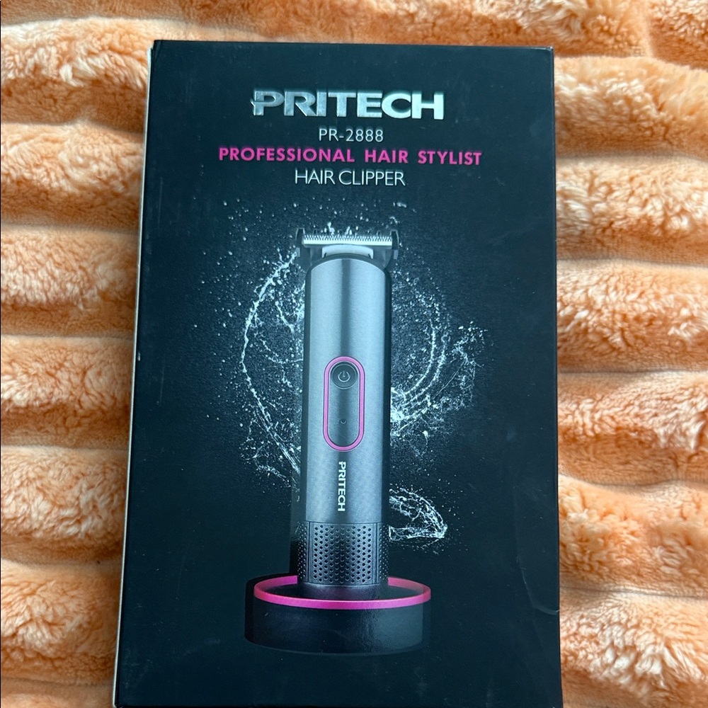 Pritech PR-2888 Professional Hair Clipper - Black with Pink Accents